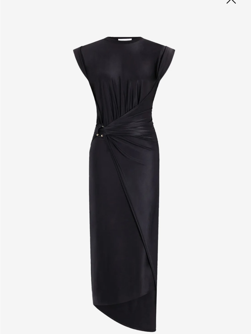 Paco Rabanne Black Twist-Waist Maxi Dress